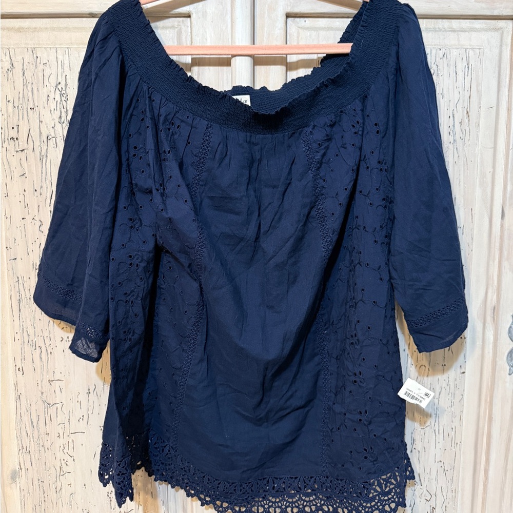 XXL Style & Co Navy Blue Women's Top